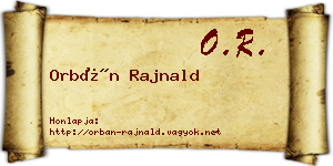 Orbán Rajnald névjegykártya